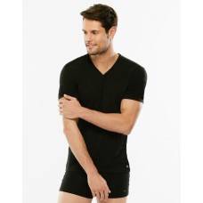 T-shirt scollo V profondo cotone elasticizzato